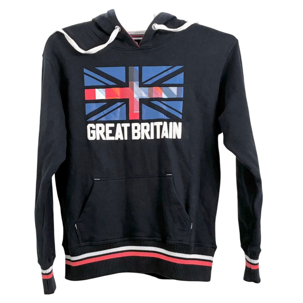 Official Merchandise Great Britain Hoodie Small Black Union Jack Pullover Mens